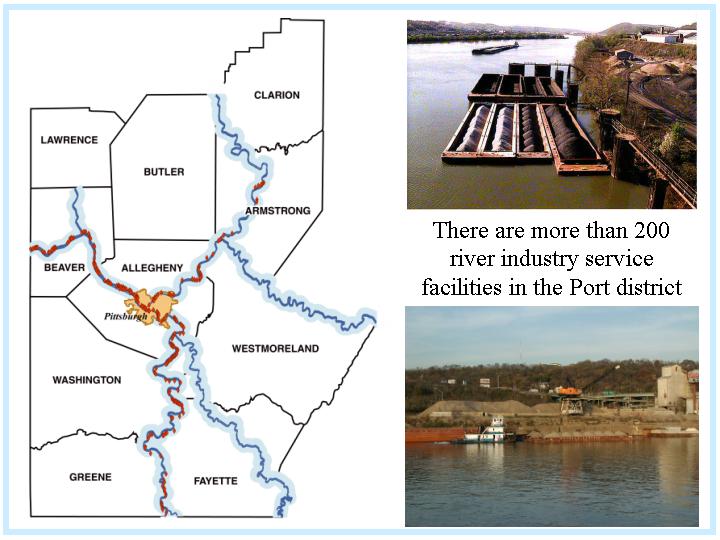 The picture of river industry service facilities in the Port district.