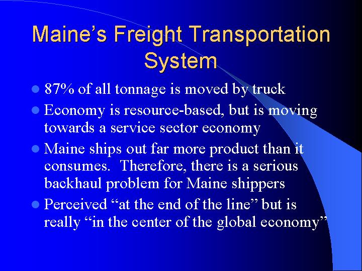 Maine’s Freight Transportation System