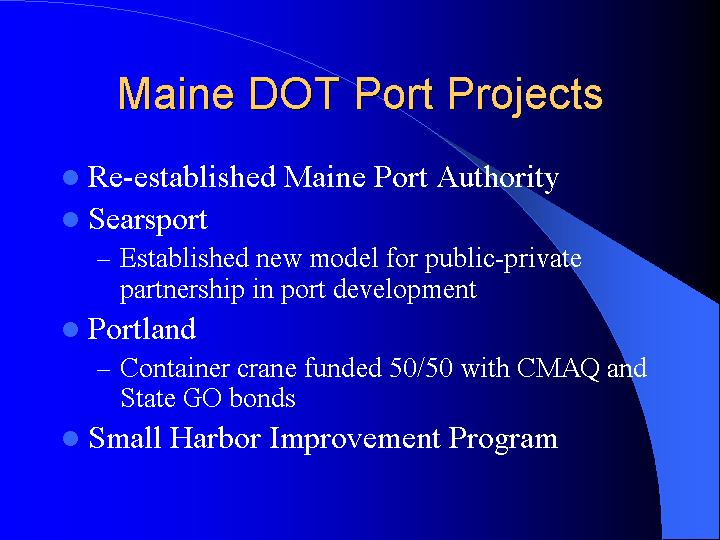 Maine DOT Port Projects