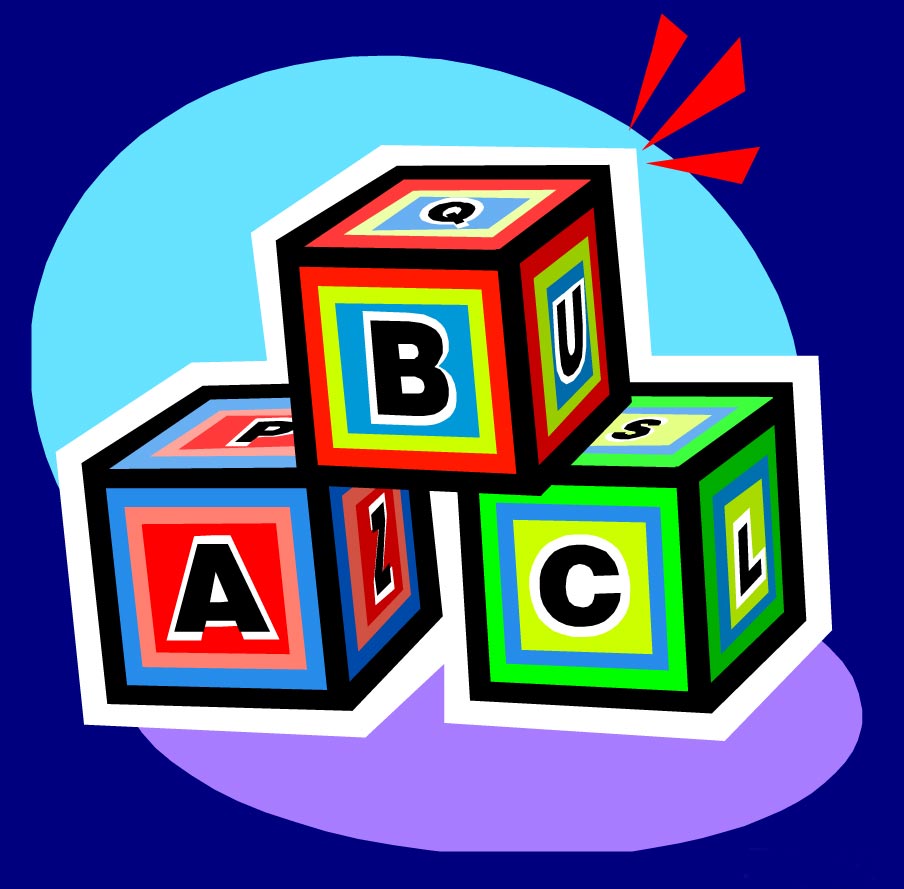 Clip art image of 3 stacked square blocks labeled A, B, and C.