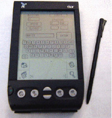 Photo of Handspring Visor PDA data collection device and software application