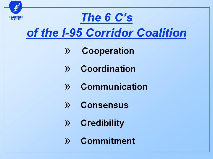The 6 C’s of the I-95 Corridor Coalition