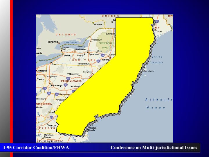 Detail map of east coast.