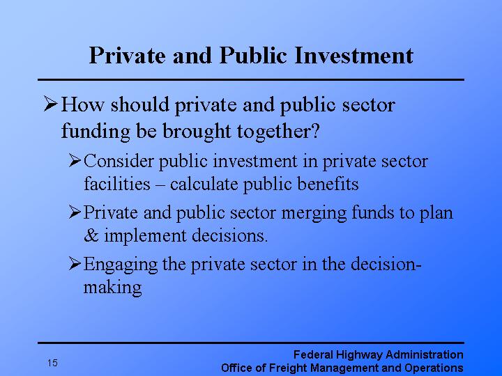 Private and Public Investment 
