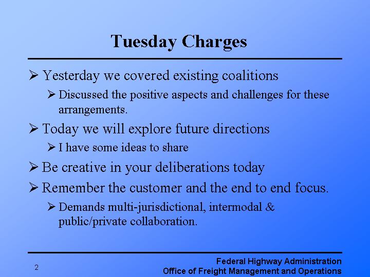 Tuesday Charges