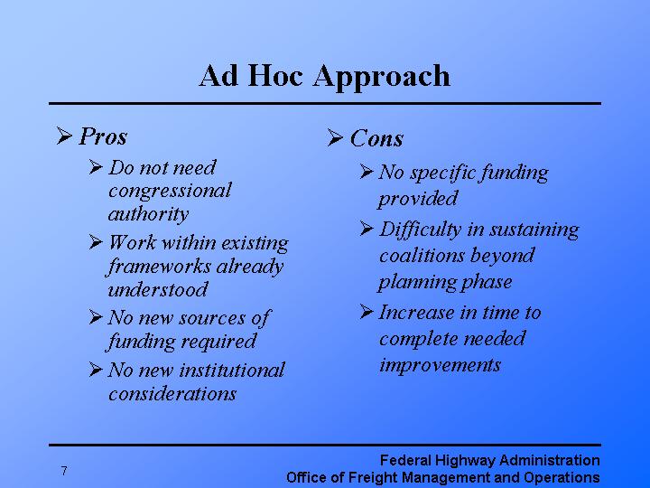 Ad Hoc Approach