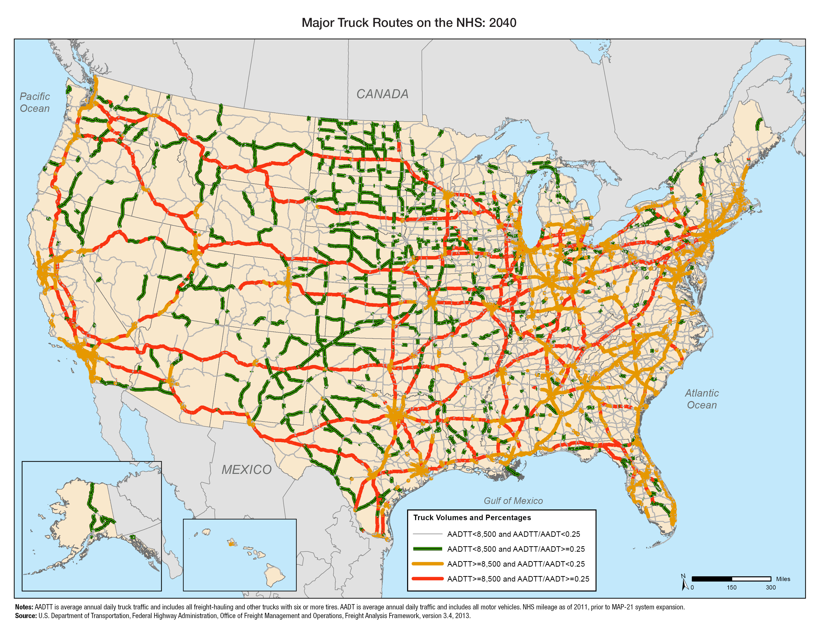Major Truck Routes On The National Highway System 2040 Fhwa