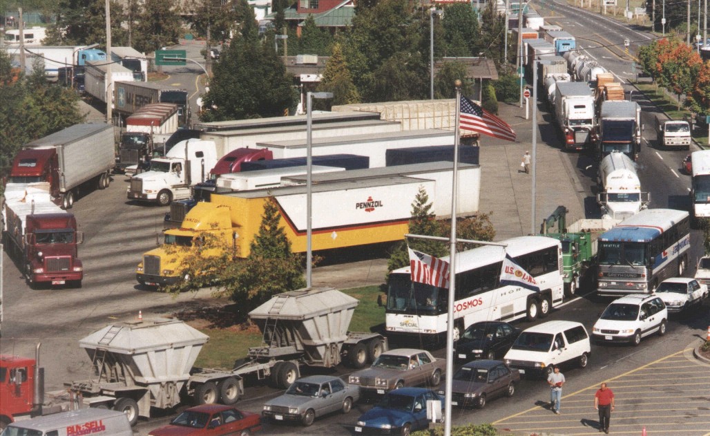 truck delay at Blaine, WA border crossing