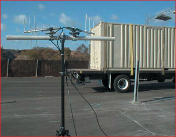 Image of a cargo tracking device that is being field tested