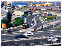 cars on a highway interchange