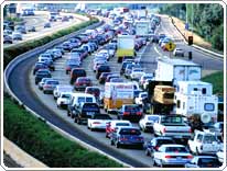 severely congested highway