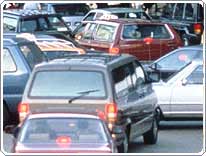 cars in congested intersection