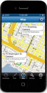 Figure 8: Photo: Smartphone with mapping application open from the 511SF website.