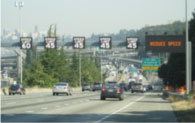 Figure 39: Photo: Highway showing signage for dynamic speed limits and queue warning.