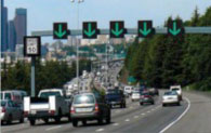 Figure 40: Photo: Highway showing signage for dynamic speed limits and lane assignment.