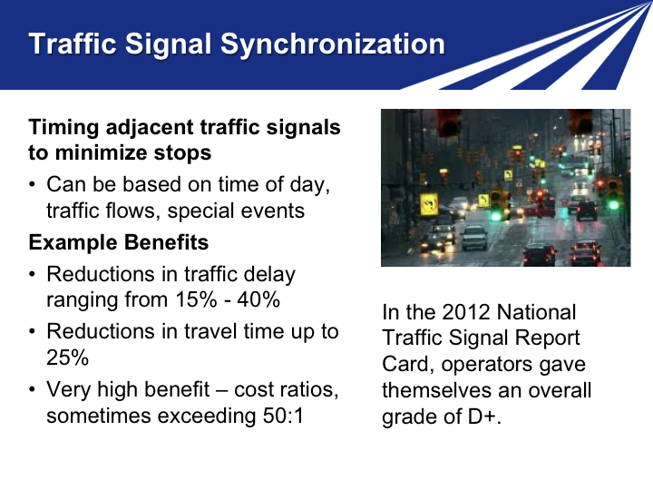 Slide 19. Traffic Signal Synchronization