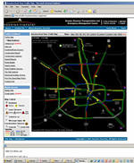 Screen capture of traffic map on transportation website
