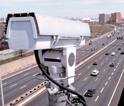 CCTV camera pointed at a freeway