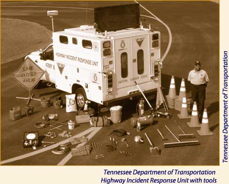Tennessee Department of Transportation Highway Incident Response Unit with tools