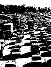Congested traffic on a major highway