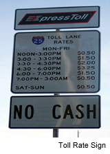 Photo. Toll Rate Sign