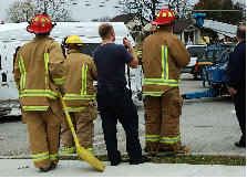 Image showing firefighters assisting at an accident.