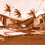 House demolished by a hurricane in Guam 