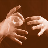 Close-up of hands signing the word Interpreter in American Sign Language