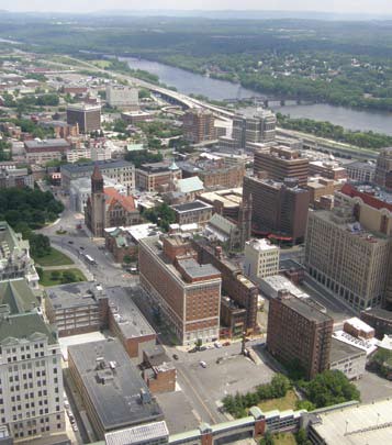 Aerial view of Albany, NY.