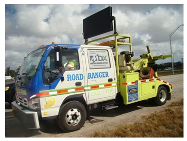 Photo of a crew cab tow-type safety/service patrol truck.