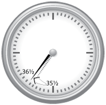 Clock hands showing: the time to make a trip that takes 30 minutes in free-flow conditions increased from 35.5 minutes to 36.5 minutes from 2009 to 2010.