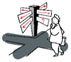 Graphic. A cartoon of a person standing at a crossroads with multiple signs pointing in all four directions represents “do not understand if alternative funding categories can be used.”