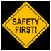 Graphic. A yellow diamond-shaped road sign stating “Safety First!” represents “perception that safety is compromised with low-cost solutions.”