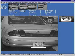 Graphic indicating how the overhead cameras with optical character recognition work.