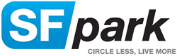 SFpark Circle Less, Live More logo.