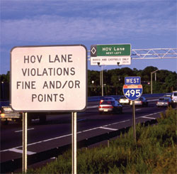 I-495 Express Lane signage - Virginia