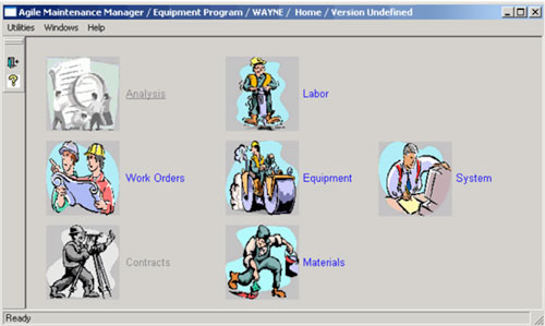 Screenshot of the Montana DOT EVMS main application window.