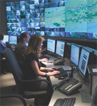 Photo - Picture of operators within a transportation management center.
