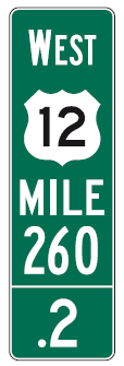 A one-tenth mile marker.