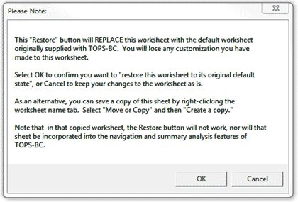 Figure 7-8 is a screen shot off the restore feature pop-up message.