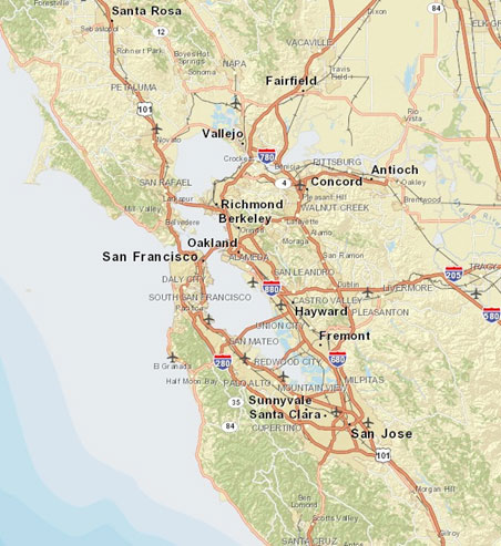 Figure 24 is a map showing the San Francisco Bay Area.