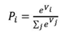 Figure 27 is an logit-form equation showing that real estate price is equal to the base of the natural logarithm raised to the power of V divided by the sum of the base of the natural logarithm raised to the power of V. V is defined as a linear combination of independent variables.