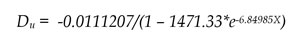 Figure 49 is an equation showing the unadjusted incident delay on two-lane freeways is equal to minus 0.0111207 divided by the term 1 minus 1471.33 times the base of the natural logarithm raised to an exponent defined as 6.84985 times the volume divided by the capacity.