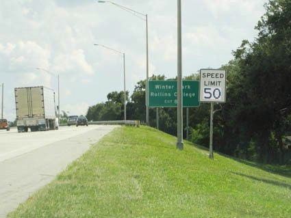 Picture of side-mounted dynamic speed limit sign.