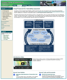 Screen capture of the Virtual Framework for Vulnerability Assessment web page