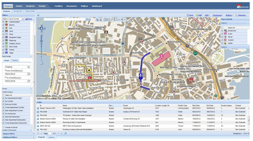 Figure 16. Screen Capture of a Geographic Information System-based Project Data Sharing map that is similar to the one used by the City of Baltimore.