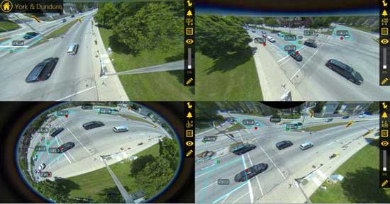 Figure 8 shows four example images from a single camera capable of observing all approaches in an intersection.
