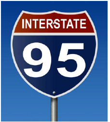 Interstate 95 sign.
