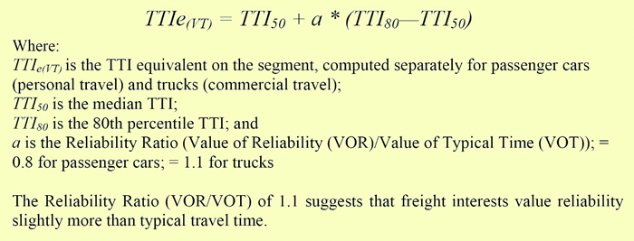 Equation. Travel Time Equivalent