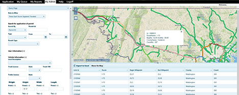 Figure 5. Historical route library function screen shot.